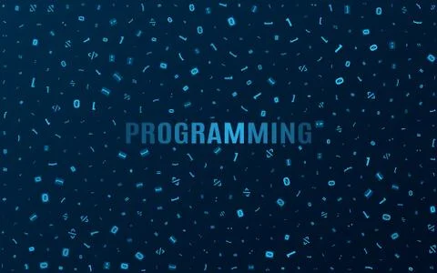 Abstract background from different programming symbols. Hi-tech and program.. Illustration