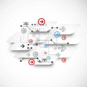 Abstract background with different shapes. Stock Illustration