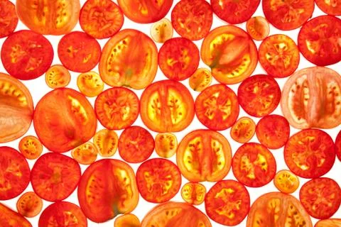 Abstract background of different tomato slices Stock Illustration
