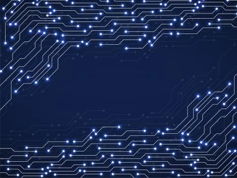 Abstract background with digital circuit board, technology texture. Electroni Stock Illustration