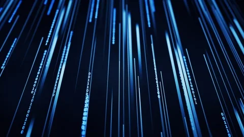 Abstract background with digital data stream of binary code, dynamic vertic.. Stock Footage 332318176
