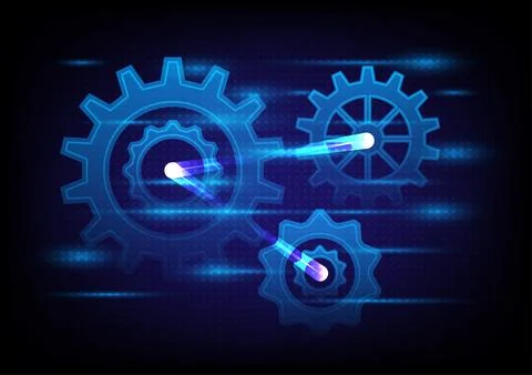 Abstract background with digital gear connection Stock Illustration