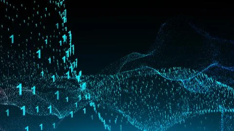 Abstract background with digital numbers. 3d rendering 库存插图