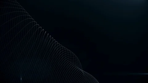 Abstract background with digital waves particles on waving stripes. Animation of Stock Footage 87234220