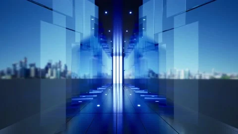 Abstract background of digital wide horizon with glass sheets Stock Footage 162443251