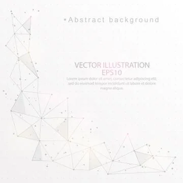 Abstract background digitally drawn low poly triangle wire frame. Stock Illustration