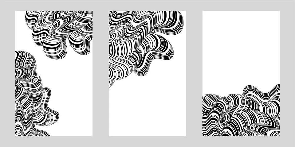 Abstract Background distorted lines liquid shape. Psychedelic stripes. Vector Stock Illustration