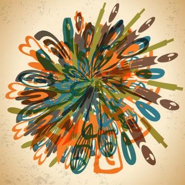 Abstract background of distorted web icons in vintage style Illustrazione stock