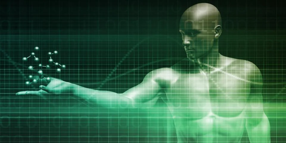 Abstract Background with DNA Molecule Structure Stock Photos