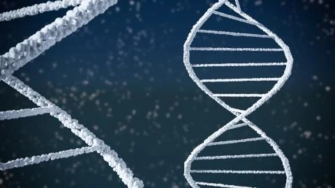 Abstract background of DNA structure helix, 3D illustration 스톡 일러스트