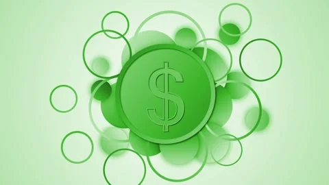 Abstract background with a dollar sign coin in the center, surrounded by br.. Vídeos de archivo 337263137