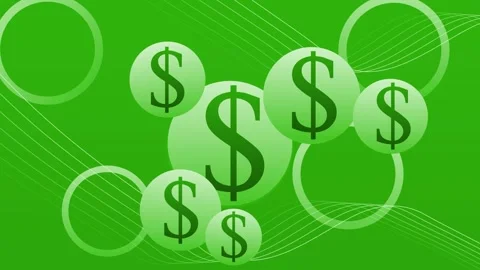 Abstract background with dollar signs in circles and flowing lines animation Stock Footage 339279187