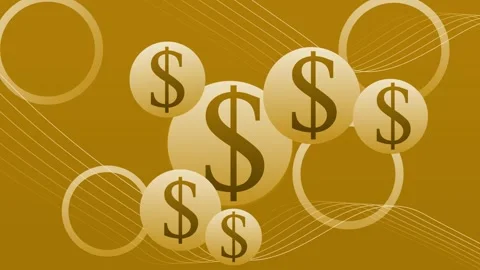 Abstract background with dollar signs in circles and flowing lines animation Stock Footage 339279198
