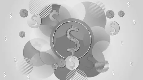 Abstract background with dollar symbols and overlapping circles animation, .. 動画素材 337879427