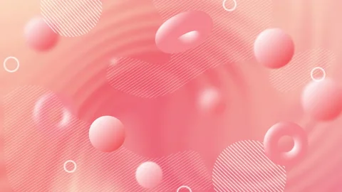 Abstract background with donuts and three-dimensional spheres . Stock Footage 145410695