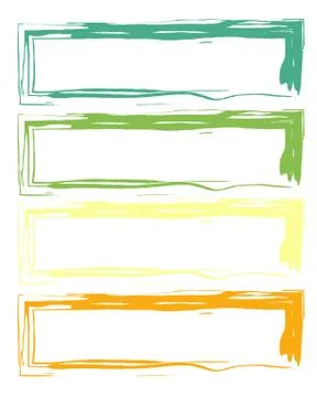 Abstract background Doodle brush strokes set rectangles Stock Illustration