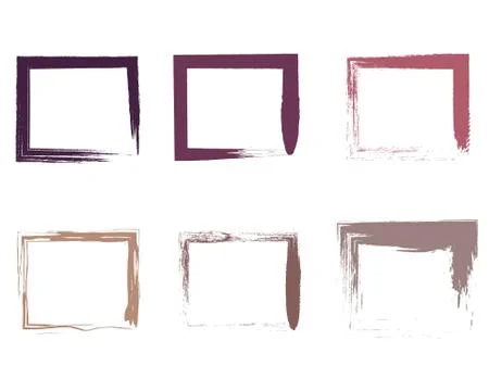 Abstract background Doodle brush strokes set squares Stock Illustration