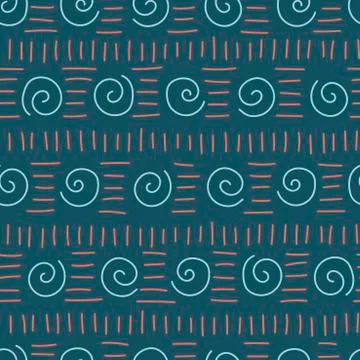 Abstract background Doodle, hand drawn symbols, signs, zigzag curve, strokes. Stock Illustration