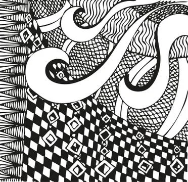 Abstract background with doodling hand drawn patterns Stock Illustration
