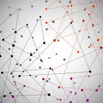 Abstract background with dot and line, network connection, molecule structure Stock Illustration