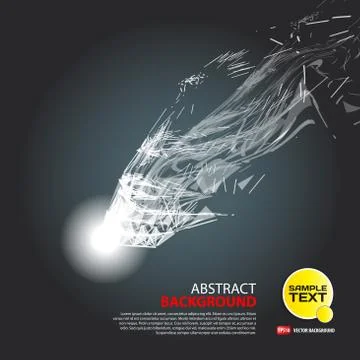 Abstract background with dots and lines on theme digital technol Stock Illustration