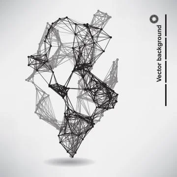 Abstract background with dots and lines on theme digital technol Illustrazione stock