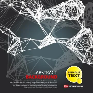 Abstract background with dots and lines on theme digital technol Stock Illustration