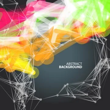 Abstract background with dots and lines on theme digital technol Illustrazione stock