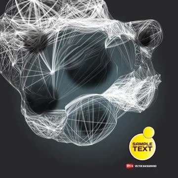 Abstract background with dots and lines on theme digital technol Stock Illustration