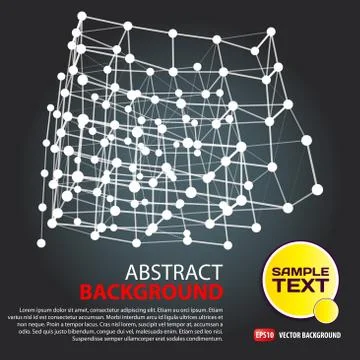 Abstract background with dots and lines on theme digital technol Stock Illustration