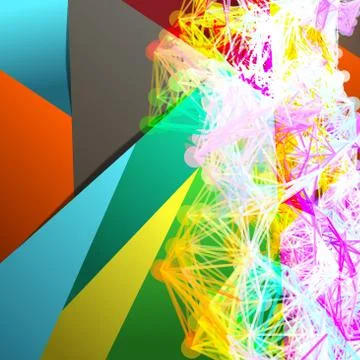 Abstract background with dots and lines on theme digital technol Stock Illustration