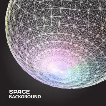 Abstract background with dots and lines on theme digital technol Stock Illustration