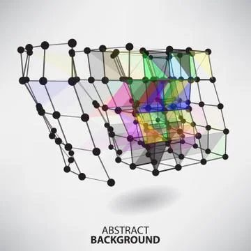 Abstract background with dots and lines on theme digital technol Stock Illustration