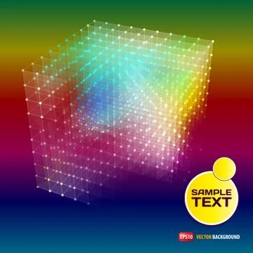 Abstract background with dots and lines on theme digital technology and inter Stock Illustration