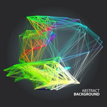 Abstract background with dots and lines on theme digital technology and inter Stock Illustration