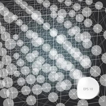 Abstract background with dots and lines on theme digital technol Illustrazione stock