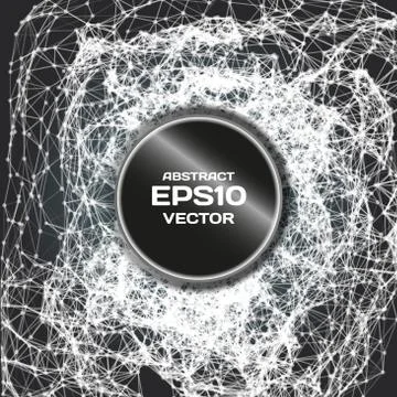 Abstract background with dots and lines on theme digital technol Illustrazione stock