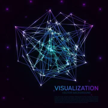 Abstract background with dots and lines. Black. Geometric technology vector b Stock Illustration