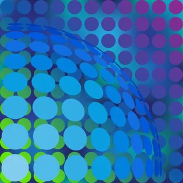 Abstract background with dots and sphere from dots. Stock Illustration