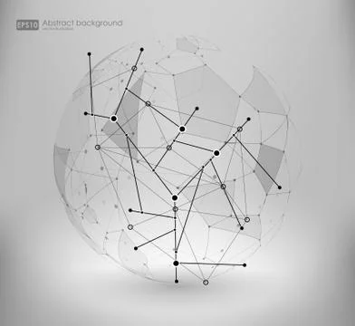 Abstract Background with Dots Array and Lines. Connection Structure.  Stock Illustration