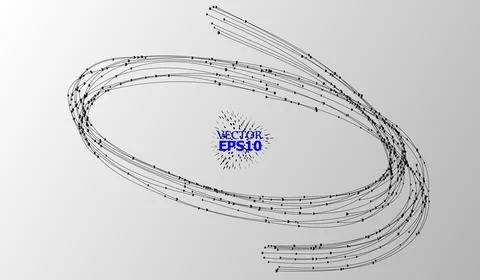 Abstract Background with Dots Array and Lines. Connection Structure. Geometri Stock Illustration