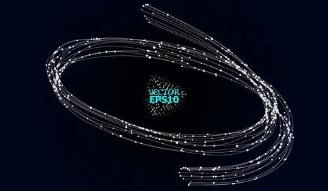 Abstract Background with Dots Array and Lines. Connection Structure. Geometri Stock Illustration