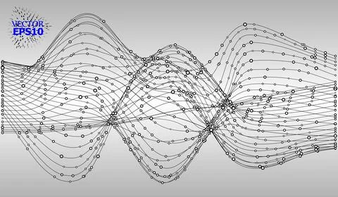 Abstract Background with Dots Array and Lines. Connection Structure. Geometri Stock Illustration