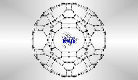 Abstract Background with Dots Array and Lines. Connection Structure. Geometri Stock Illustration