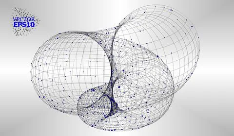 Abstract Background with Dots Array and Lines. Connection Structure. Geometri Stock Illustration