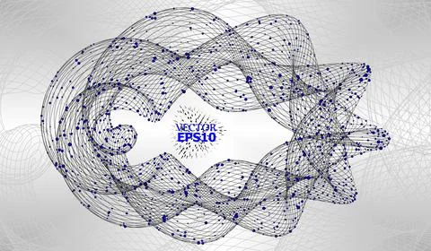 Abstract Background with Dots Array and Lines. Connection Structure. Geometri Stock Illustration