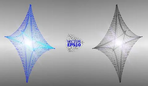 Abstract Background with Dots Array and Lines. Connection Structure. Geometri Stock Illustration