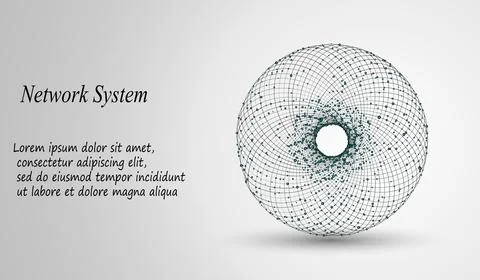 Abstract Background with Dots Array and Lines. Connection Structure. Geometri Stock Illustration