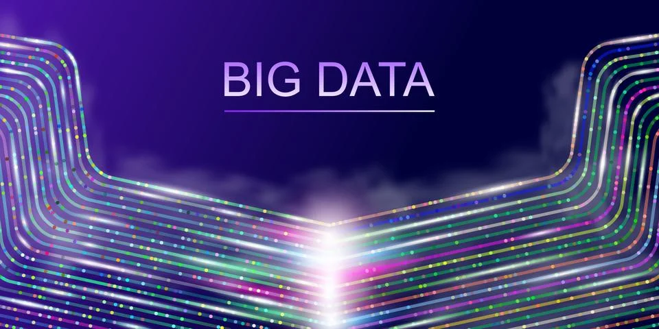 Abstract background with dots. Big data stream visualization Stock Illustration