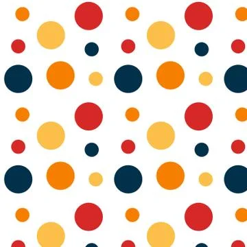 Abstract background dots different size small big colors blue orange red beige Stockillustratie